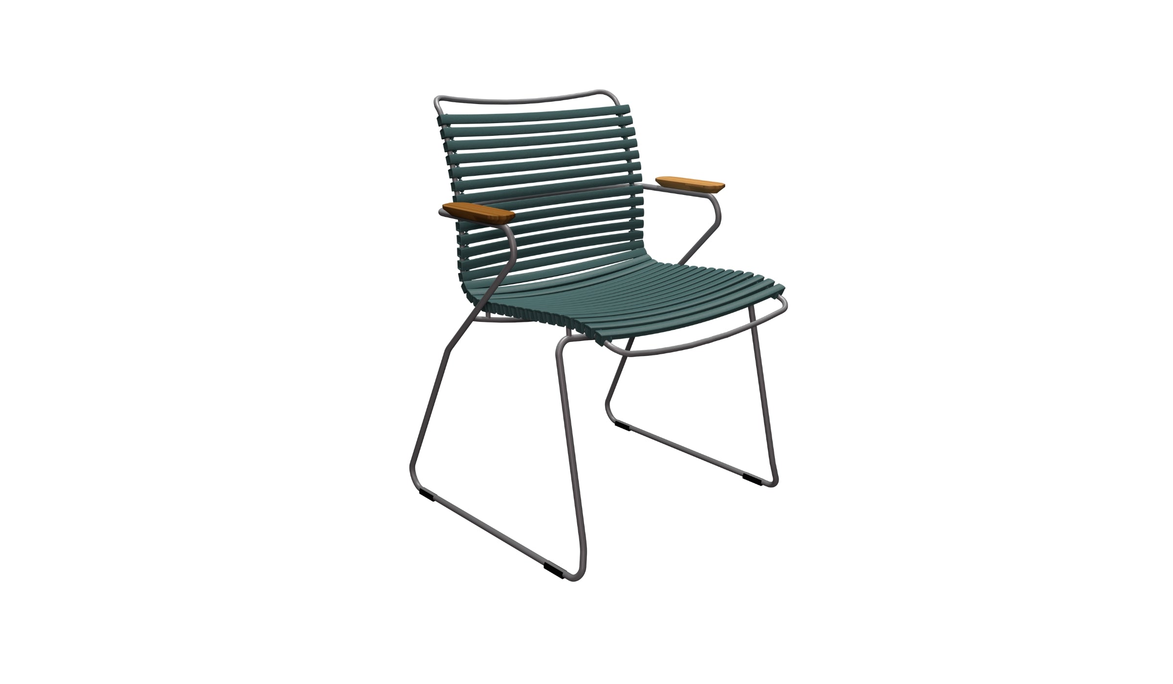 Chaise outdoor-Click - Chaise de jardin, vert sapin et accoudoir en bambou--NOVINEA-HOUE