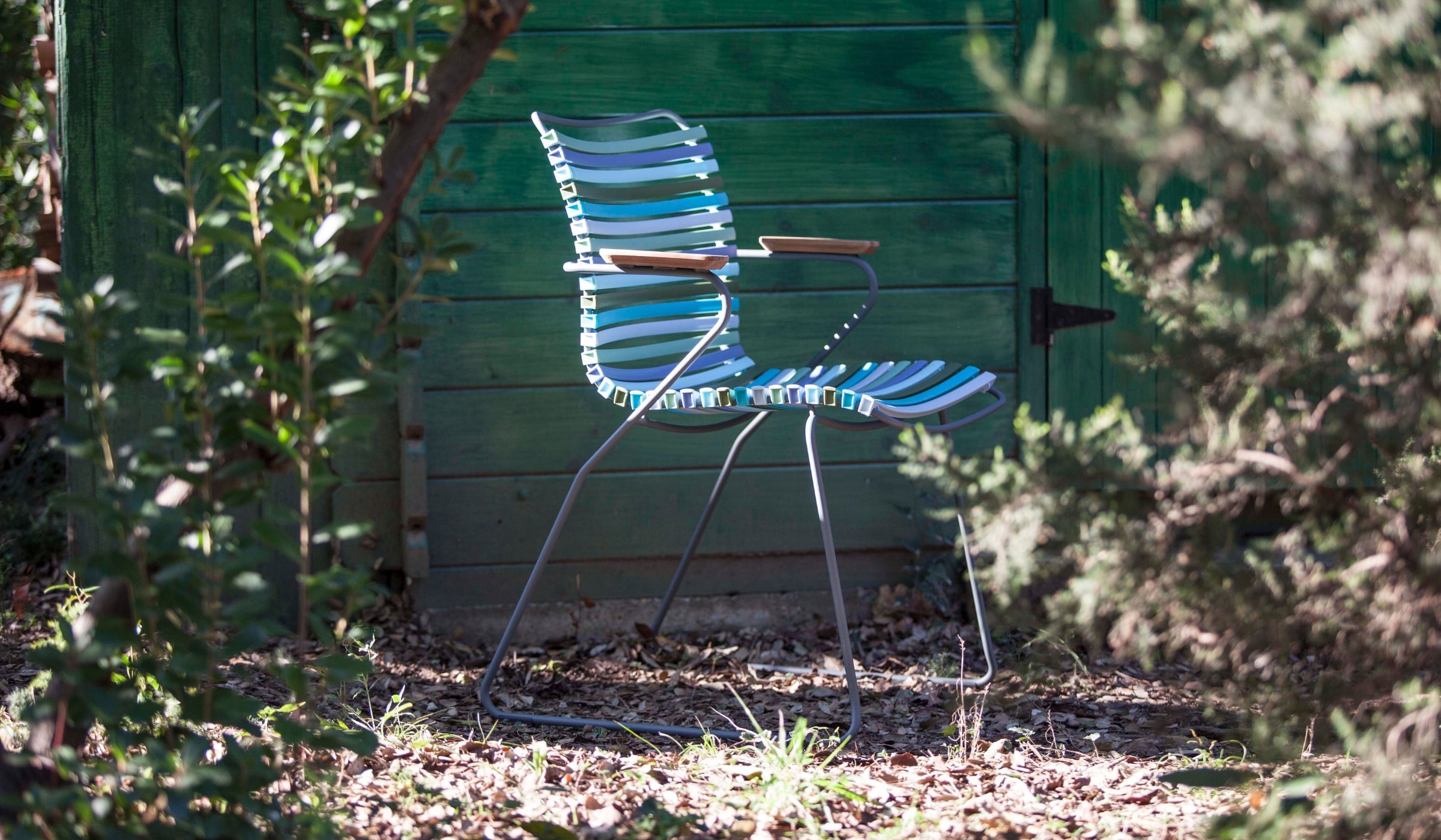 Chaise outdoor-Click - Chaise de jardin, multicolore et accoudoir en bambou--NOVINEA-HOUE