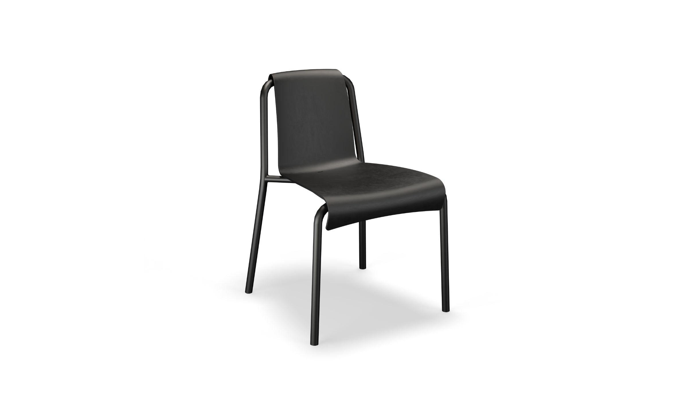 Nami - Chaise d'extérieur design en plastique recyclé, noir