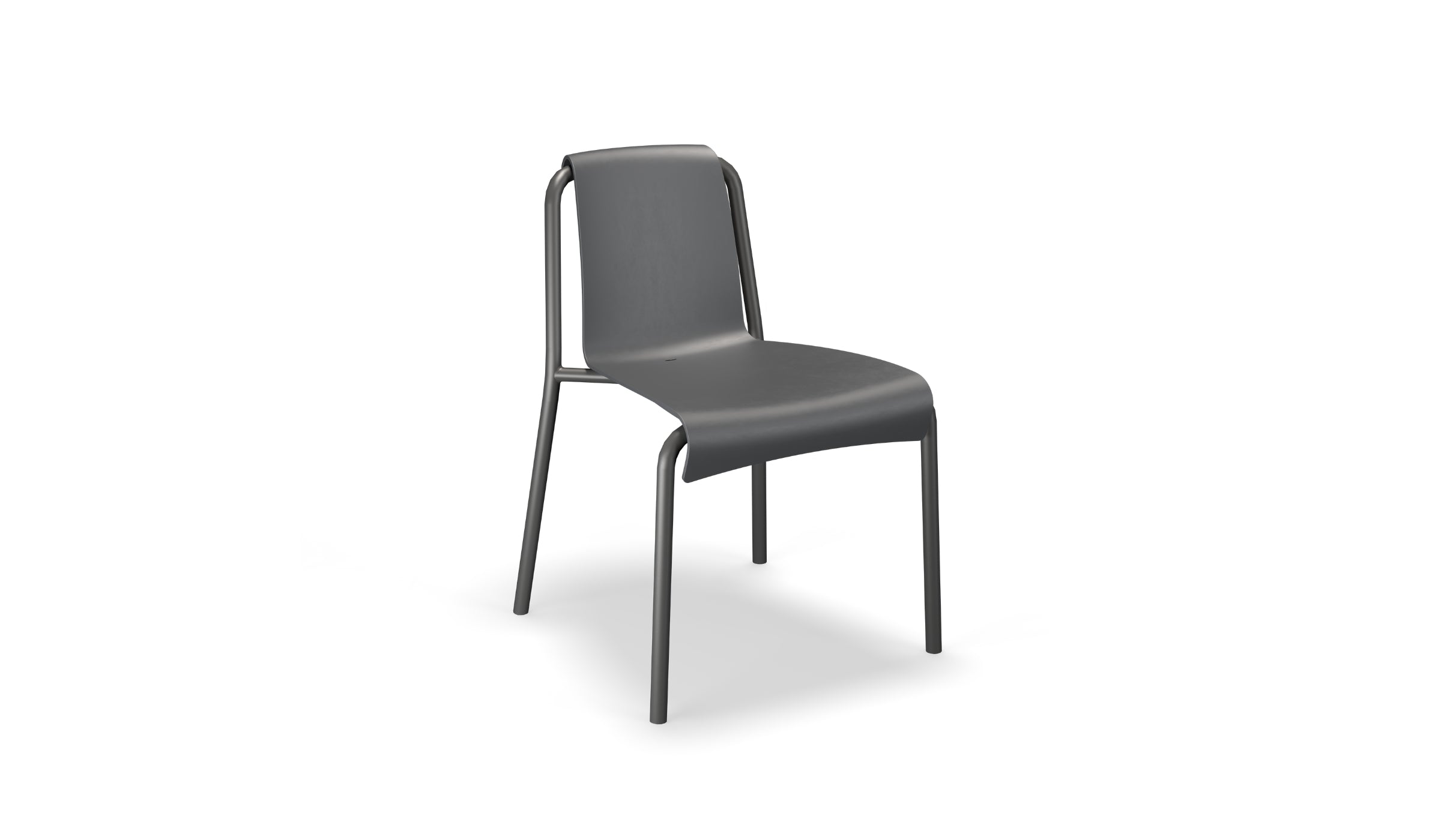 Nami - Designer outdoor chair in recycled plastic, dark gray