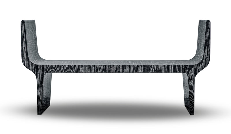 Copacabana designer bench in blackened oak