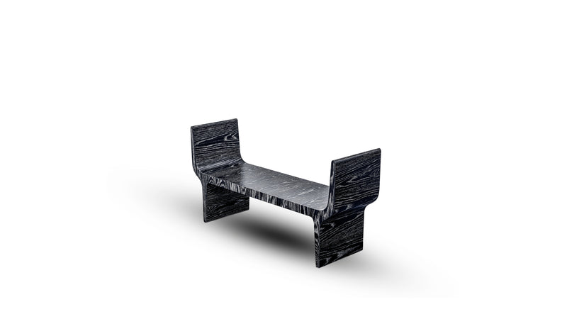 Copacabana designer bench in blackened oak