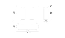 Eva - Console design épuré greige, laquée mat avec finition en noyer