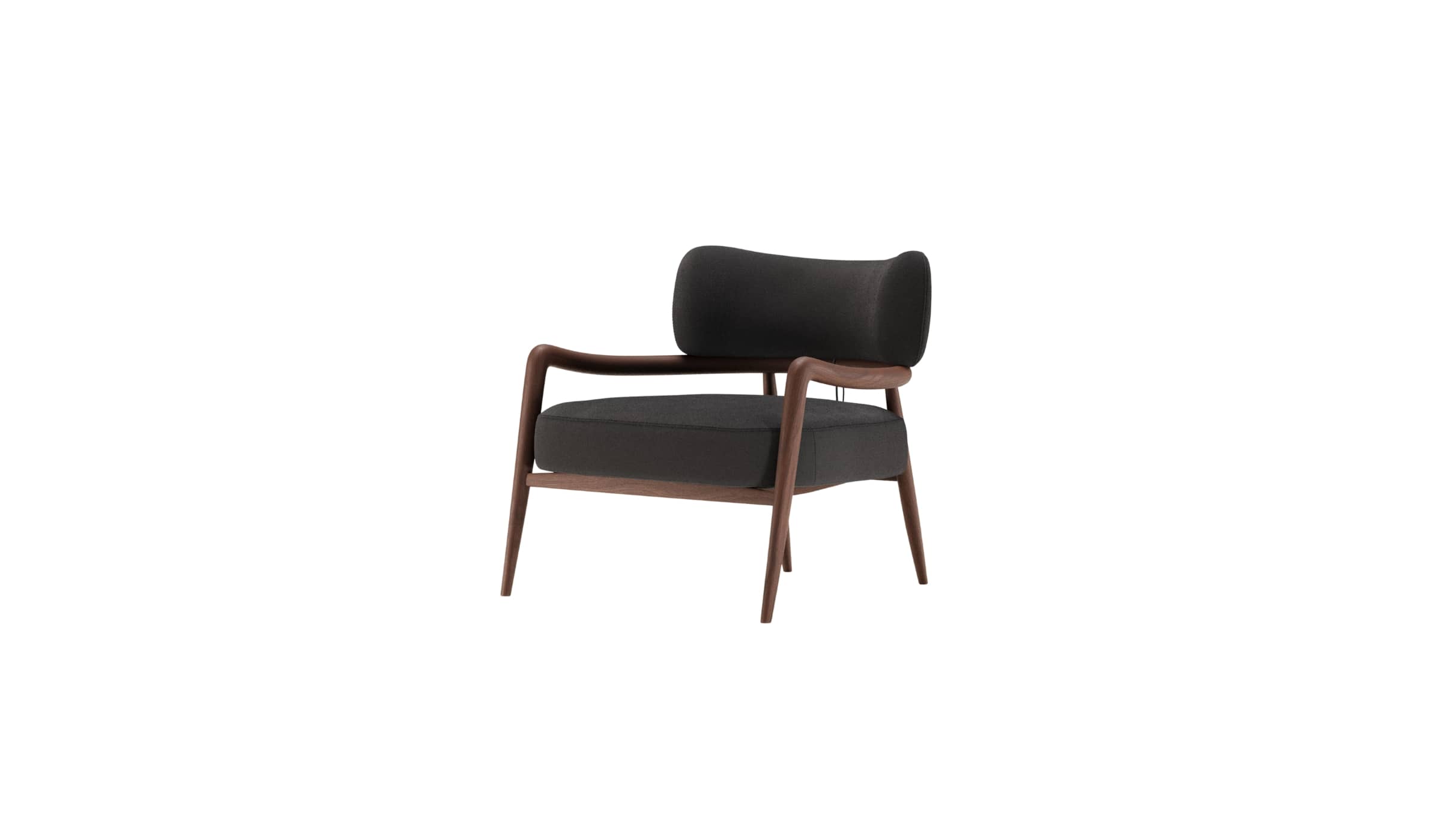 Botero lounge chair in solid smoked oak