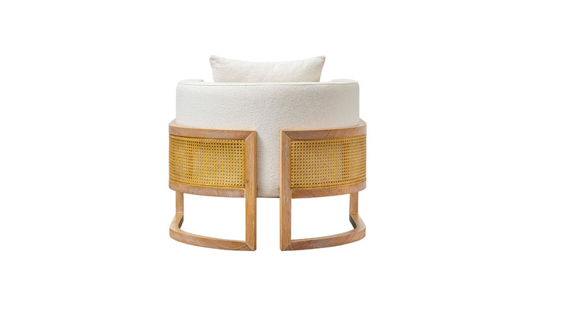 Julius modern design armchair, cane and natural oak