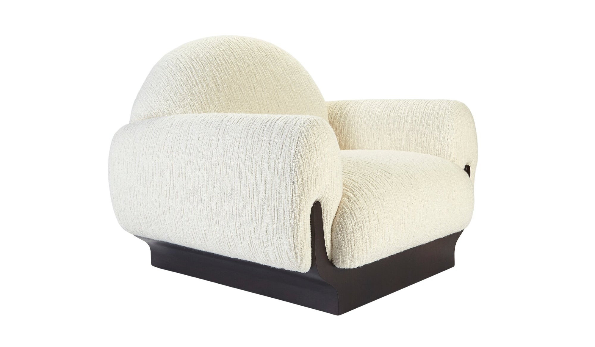 Exceptional Copacabana armchair, in oak and fabric