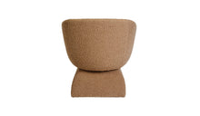 Comfortable Oscar armchair, in brown bouclé fabric