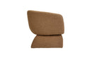 Comfortable Oscar armchair, in brown bouclé fabric