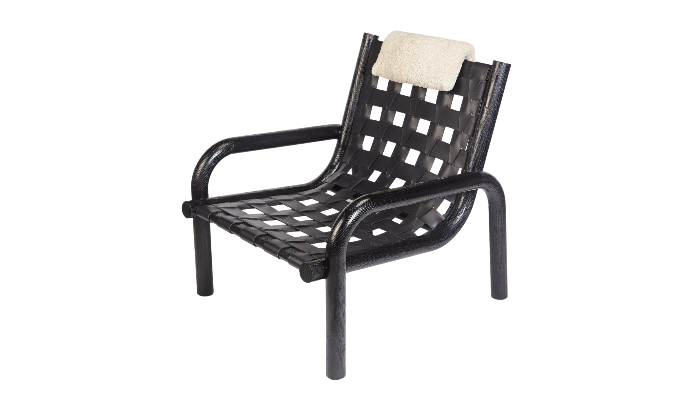 Ginga Cuir - Armchair, black, with cushion