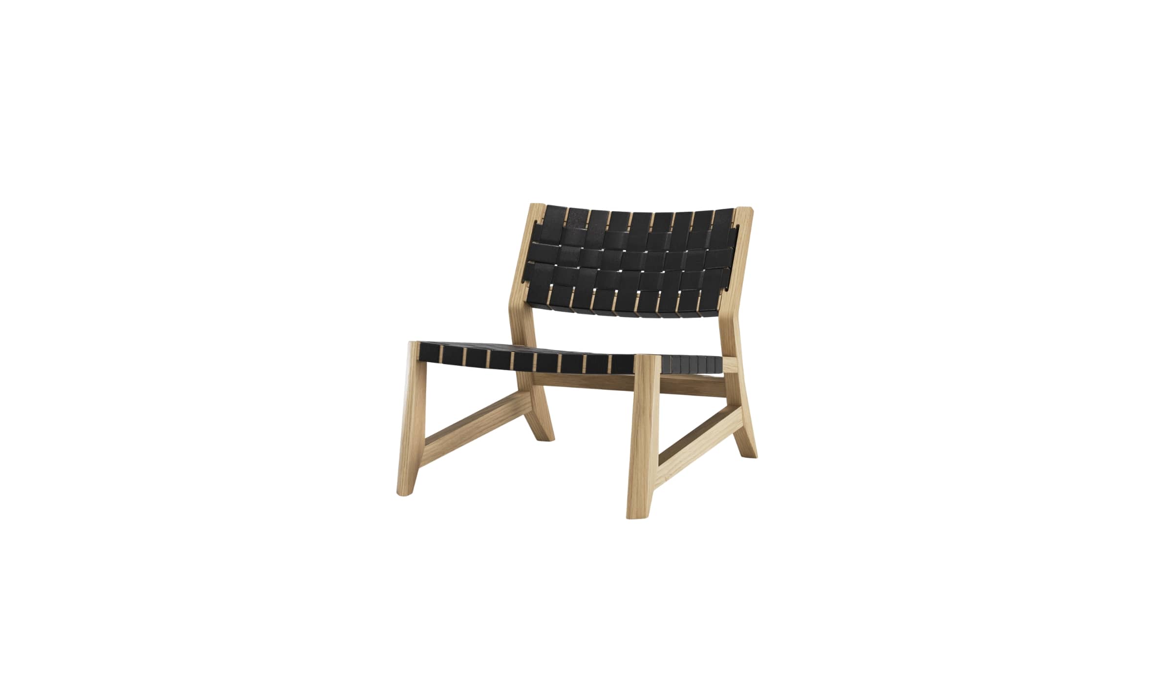 Odhin lounge chair, in leather and oak