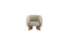 Fauteuil lounge Nido, en chêne et tissu beige