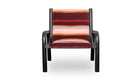 Ginga designer armchair, luxury velvet and solid black oak 