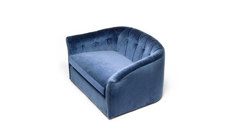 Fauteuil lounge Isabella en velours bleu