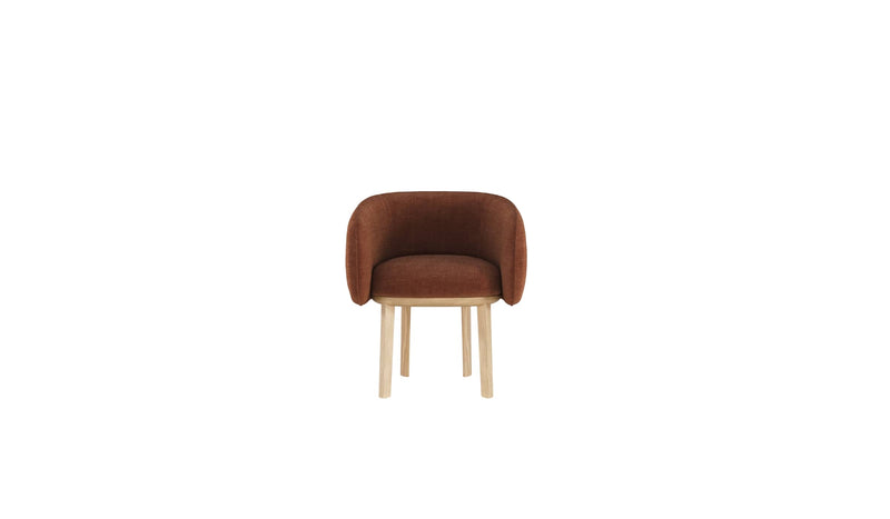 Nido dining chair, oak and terracotta fabric