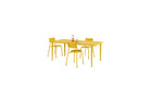 Ensemble de mobilier de jardin design, table rectangulaire et chaises en métal jaune éclatantTiptoe.