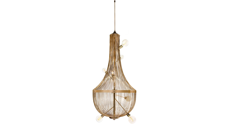 L'Chandelier - Gold-plated brass pendant light for a Parisian touch