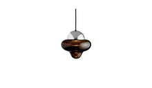 Nutty smoked glass pendant light, XL chrome dome