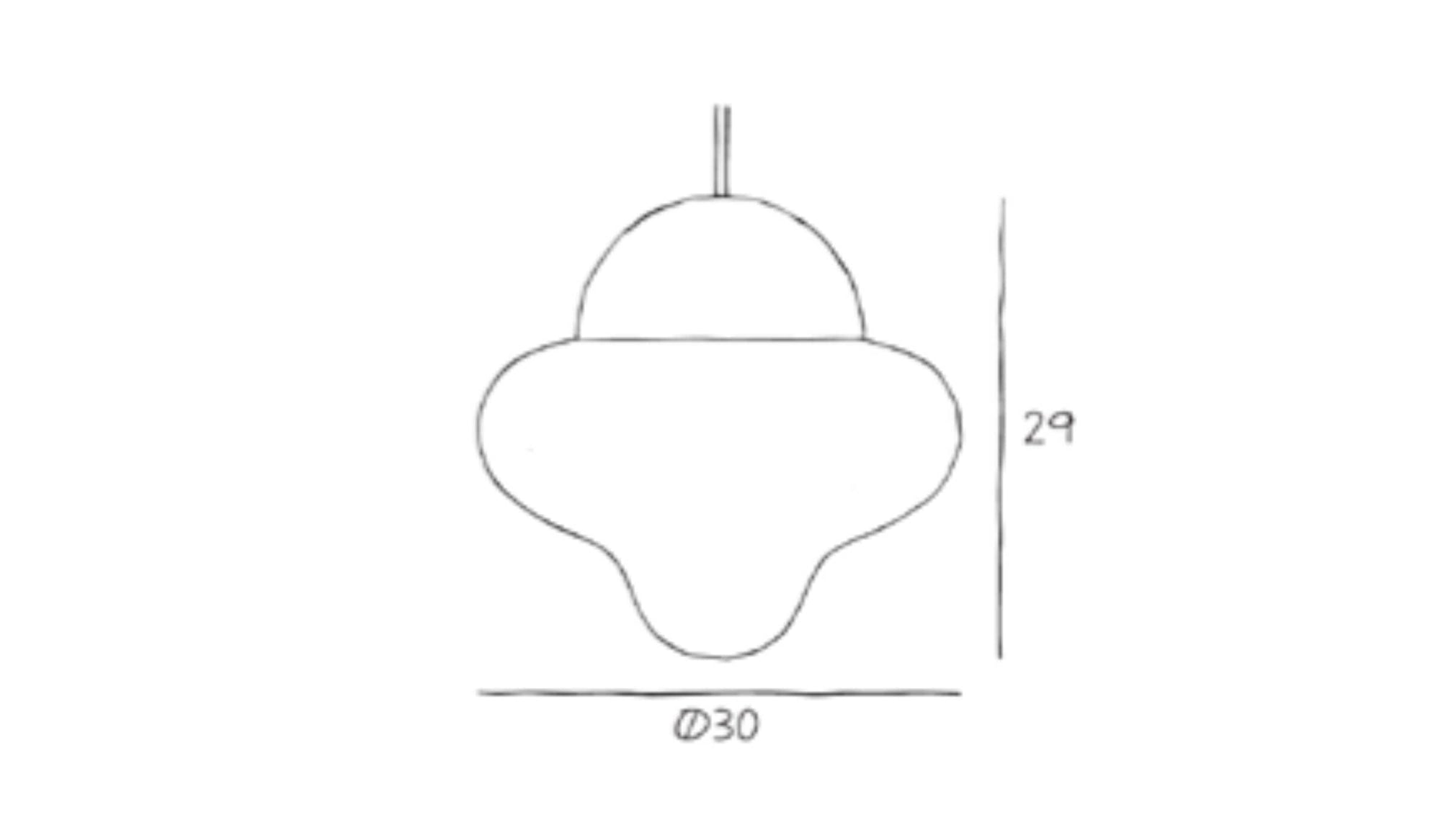 Suspension Nutty en verre fumé, dôme doré XL