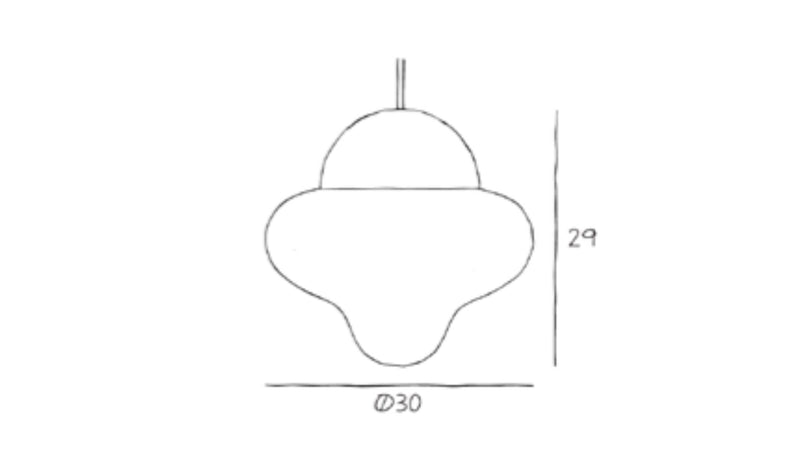 Suspension Nutty en verre fumé, dôme doré XL