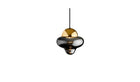 Nutty smoked glass pendant light, gold dome