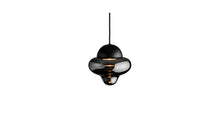 Nutty smoked glass pendant light, black dome