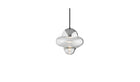 Nutty pendant light in clear glass, chrome dome