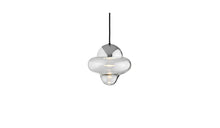 Nutty pendant light in clear glass, chrome dome