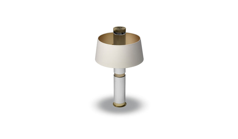 Rocket modern table lamp, in chrome and brushed brass