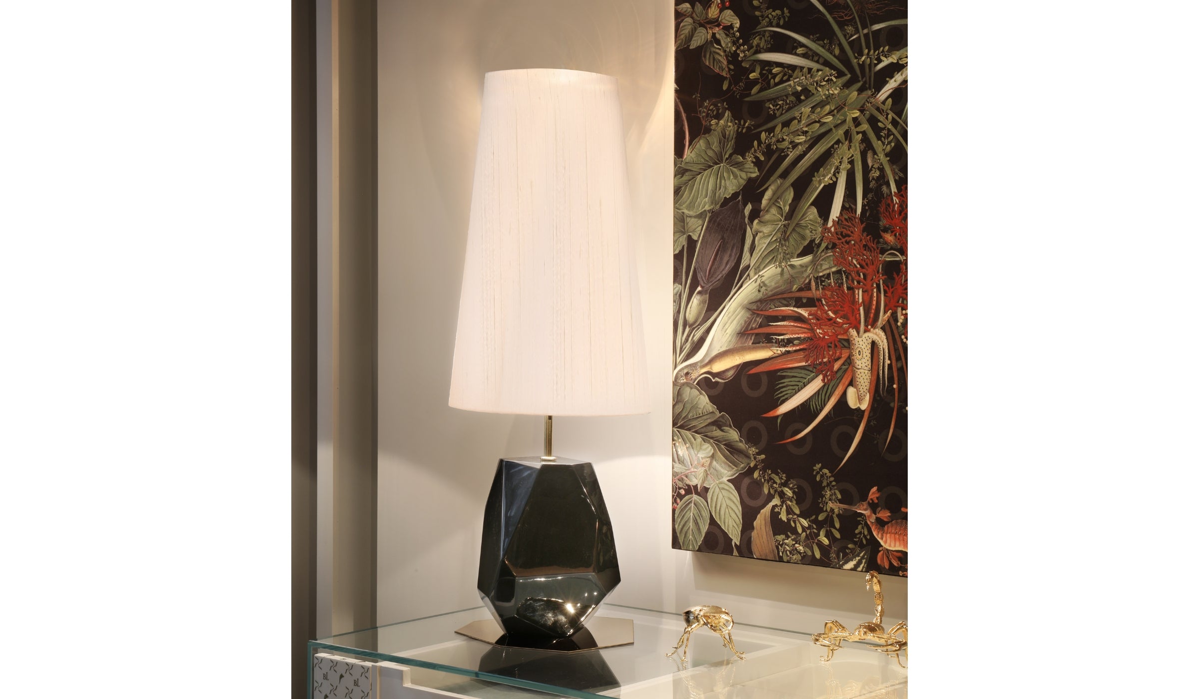 Feel Small - Table lamp, designer lighting in stainless steel and silk