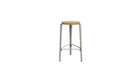 Tabouret de comptoir Lou 66cm, chêne naturel et acier gris eucalyptus