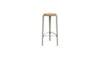 Tabouret de bar Lou 76cm, chêne naturel et acier gris eucalyptus