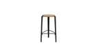 Tabouret de comptoir Lou 66cm, chêne naturel et acier noir graphite