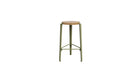 Tabouret de comptoir Lou 66cm, chêne naturel et acier vert kaki