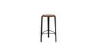 Tabouret de comptoir Lou 66cm, chêne teinté et acier noir graphite