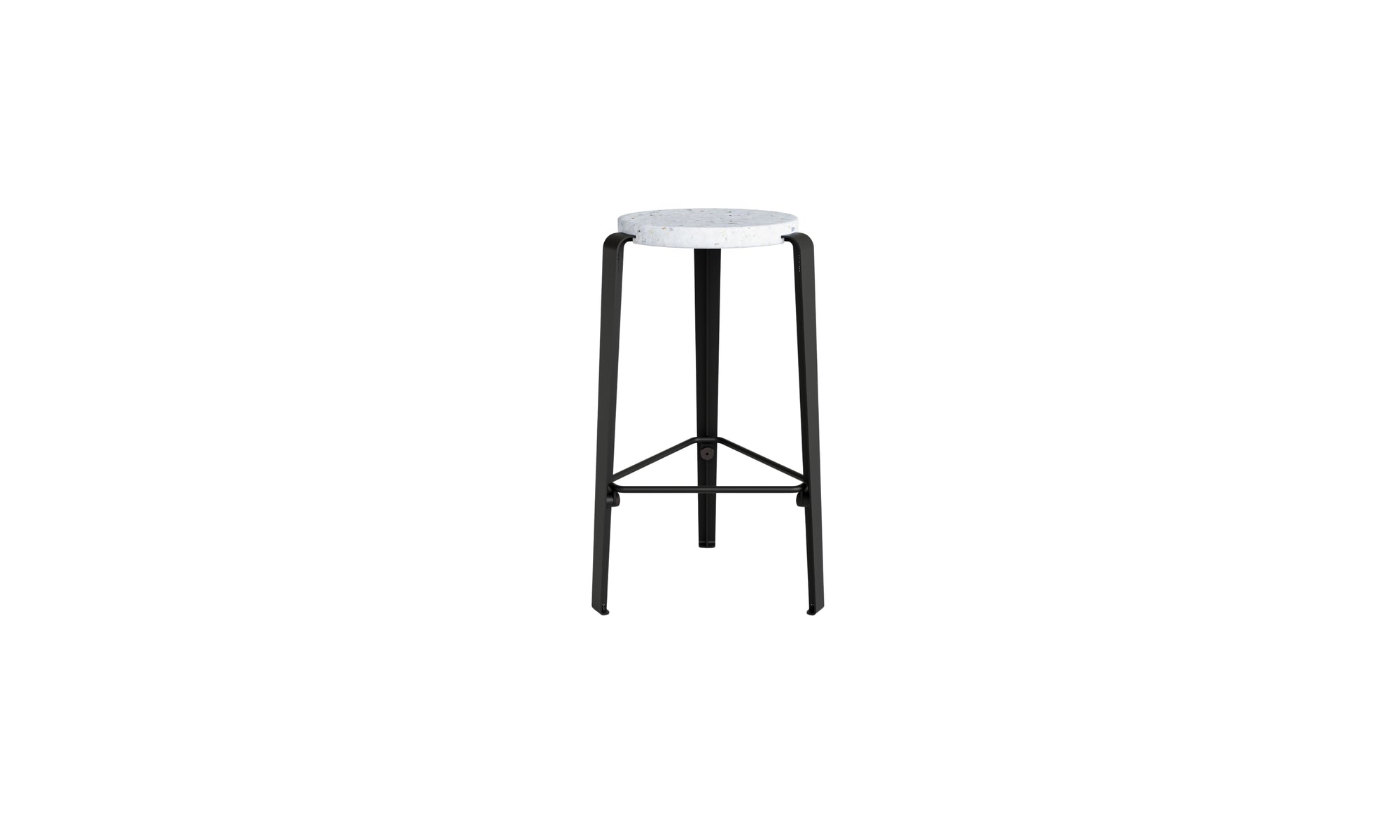 Lou 66cm counter stool, Venezia recycled plastic, graphite black