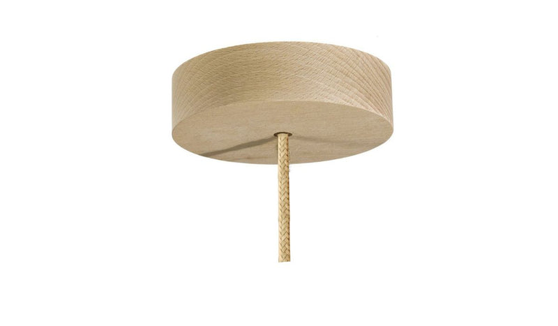 Comets L Scandinavian pendant light: linen &amp; wood design