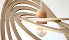 Comets L Scandinavian pendant light: linen &amp; wood design