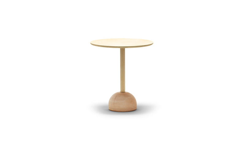 Table bistrot ronde Lur, chêne et terre cuite