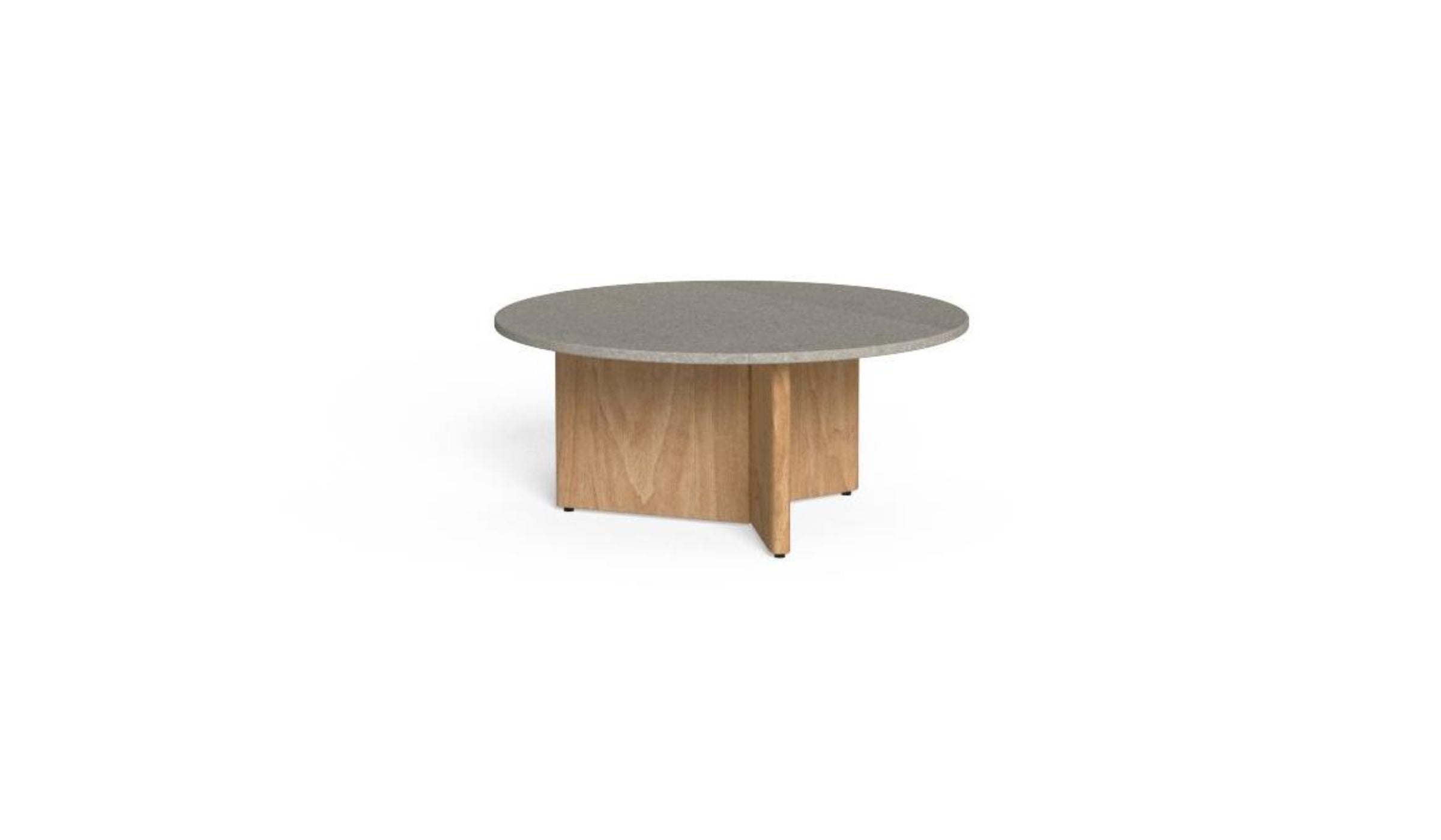 Venice - Outdoor coffee table in accoya wood and lava stone top, beige