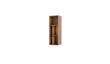 Pangea wall bookcase, in walnut wood &amp; brass inserts