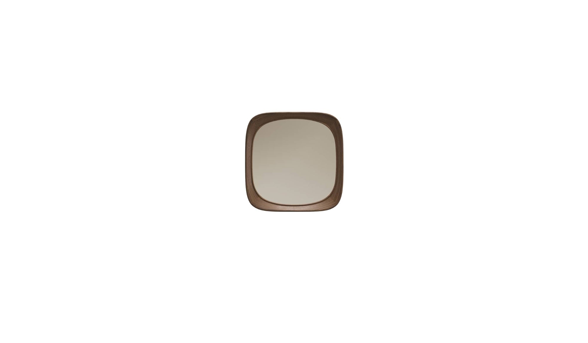 Small square Sixty's mirror, in walnut wood