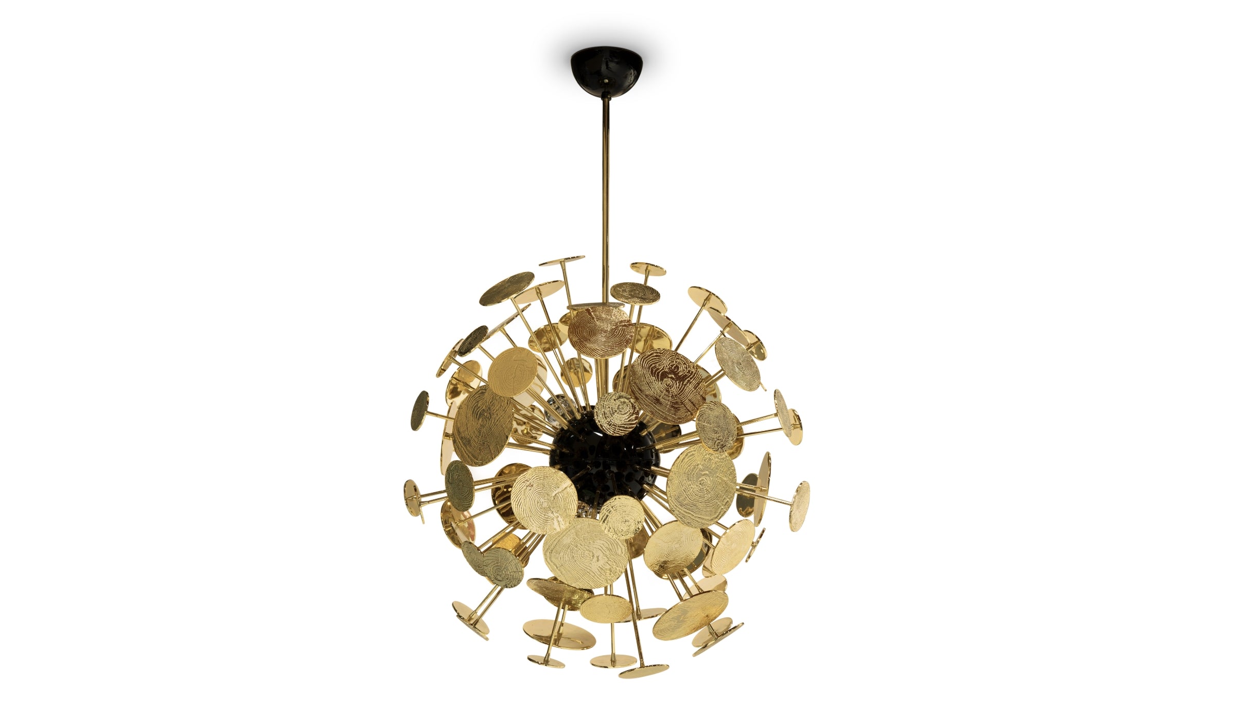 Newton - Exclusively designed pendant light in gold-plated aluminum