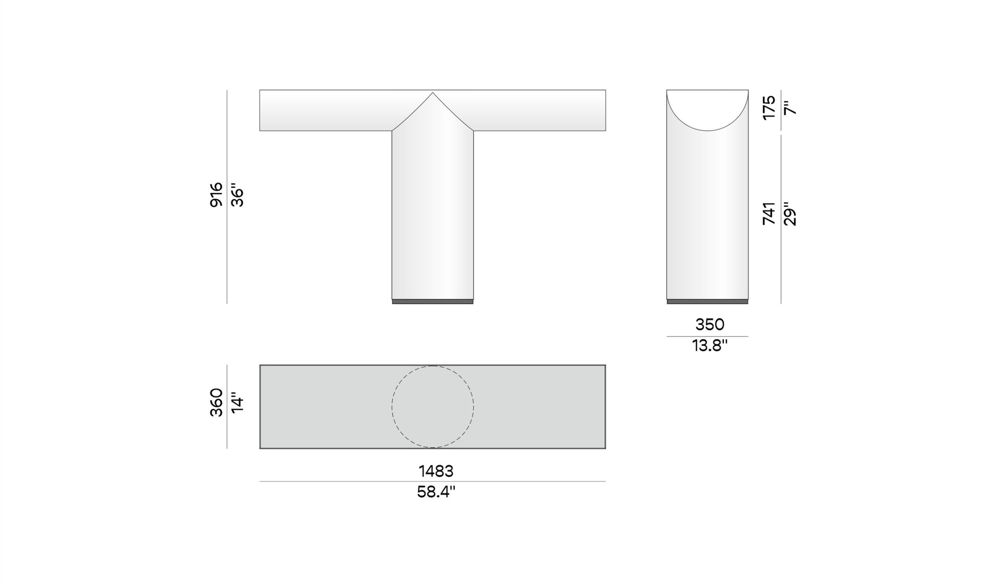 Perseo - Console éclatante en acier inoxydable effet miroir et marbre blanc Arabescato