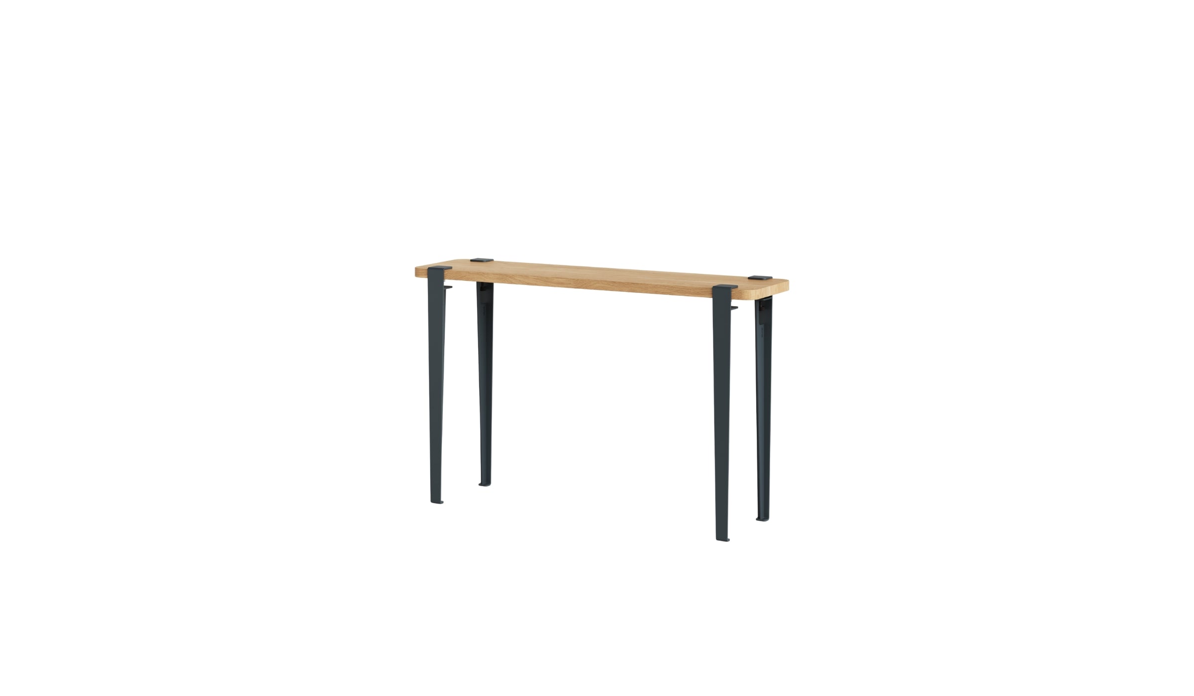 Console en chêne massif et acier bleu nuit