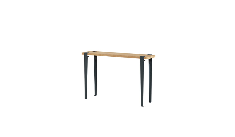 Console en chêne massif et acier bleu nuit