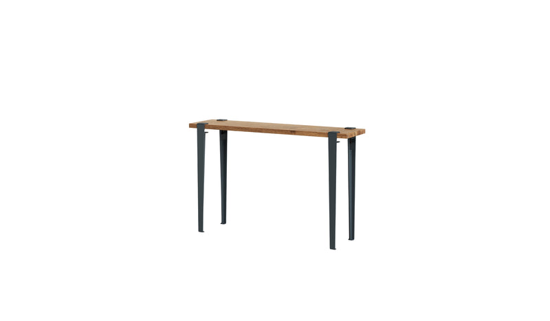 Console en chêne de récupération et acier bleu nuit