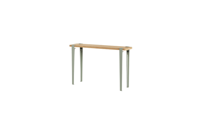 Console en chêne massif et acier gris eucalyptus