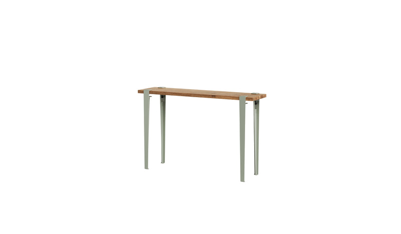 Console en chêne de récupération et acier gris eucalyptus