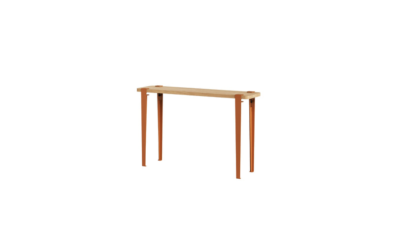 Console en chêne massif et acier rouge tangerine