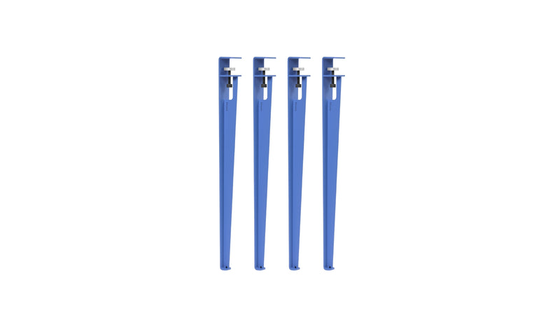 Lot de 4 pieds de table, 75 cm, bleu azur